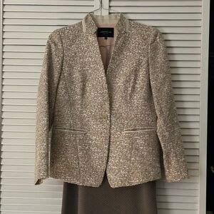 Lafayette 148 New York Beige and Cream Women's Jacket and Matching Knit Skirt